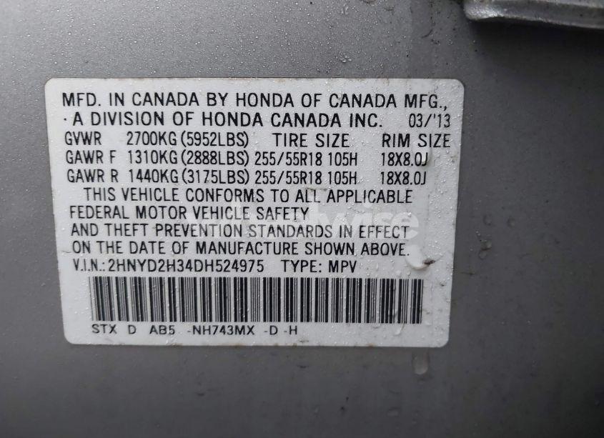 Photo 9 of 2013 Acura Mdx TECHNOLOGY PACKAGE (VIN 2HNYD2H34DH524975)