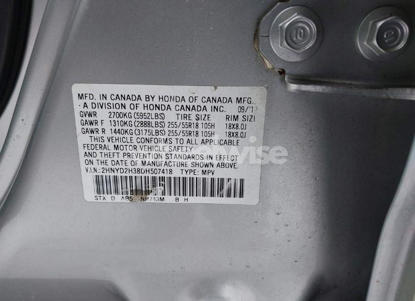 Photo 9 of 2013 Acura Mdx TECHNOLOGY PACKAGE (VIN 2HNYD2H38DH507418)