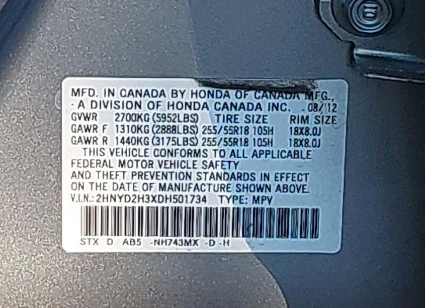 Photo 9 of 2013 Acura Mdx TECHNOLOGY PACKAGE (VIN 2HNYD2H3XDH501734)
