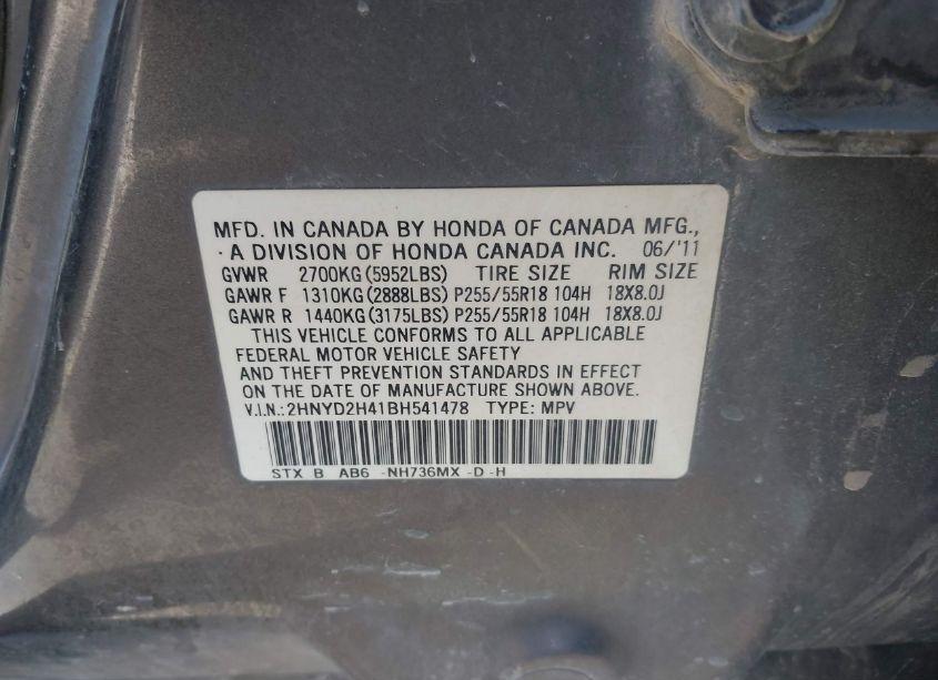 Photo 9 of 2011 Acura Mdx TECHNOLOGY PACKAGE (VIN 2HNYD2H41BH541478)