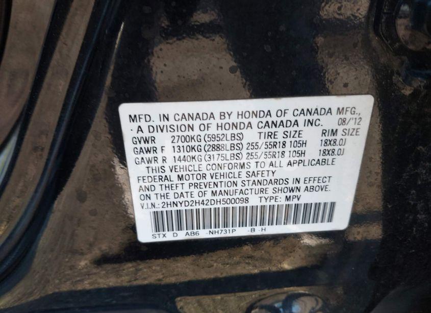 Photo 9 of 2013 Acura Mdx TECHNOLOGY PACKAGE (VIN 2HNYD2H42DH500098)