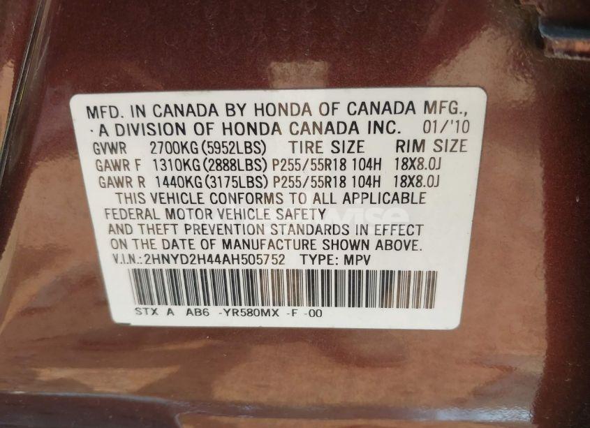 Photo 9 of 2010 Acura Mdx TECHNOLOGY PACKAGE (VIN 2HNYD2H44AH505752)