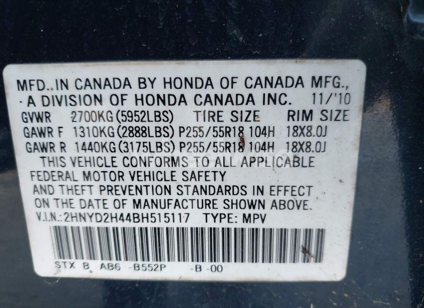 Photo 9 of 2011 Acura Mdx TECHNOLOGY PACKAGE (VIN 2HNYD2H44BH515117)