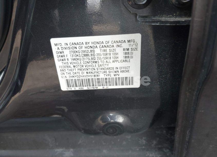 Photo 9 of 2013 Acura Mdx TECHNOLOGY PACKAGE (VIN 2HNYD2H49DH518081)