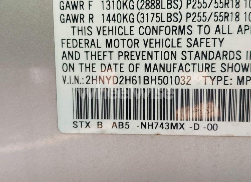 Photo 9 of 2011 Acura Mdx TECHNOLOGY PACKAGE (VIN 2HNYD2H61BH501032)