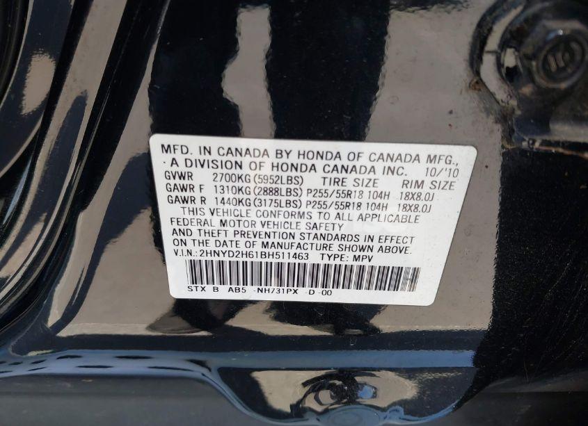 Photo 9 of 2011 Acura Mdx TECHNOLOGY PACKAGE (VIN 2HNYD2H61BH511463)