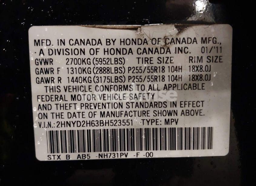 Photo 9 of 2011 Acura Mdx TECHNOLOGY PACKAGE (VIN 2HNYD2H63BH523551)