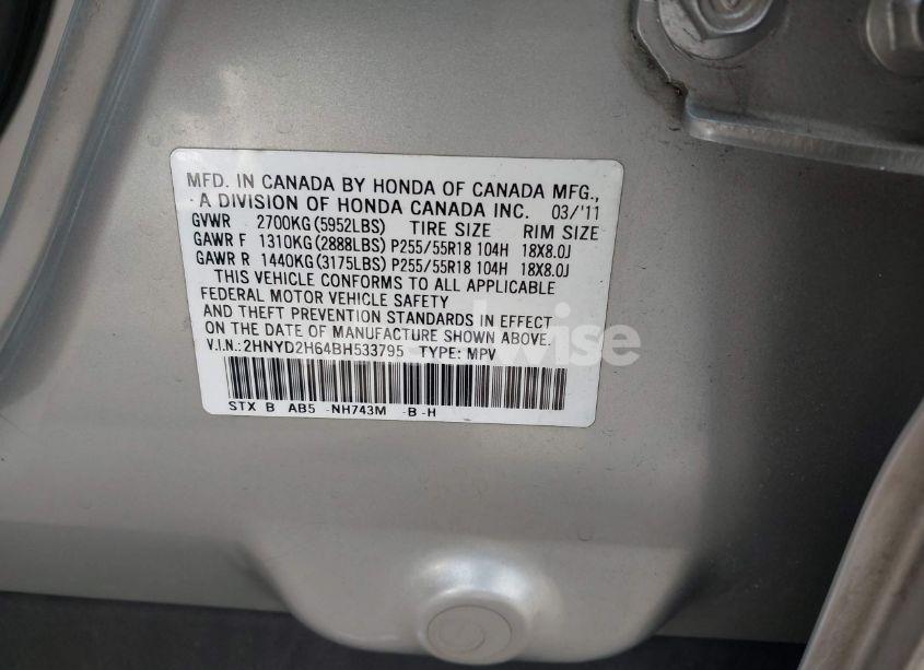 Photo 9 of 2011 Acura Mdx TECHNOLOGY PACKAGE (VIN 2HNYD2H64BH533795)