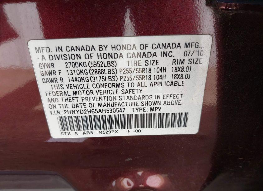 Photo 9 of 2010 Acura Mdx TECHNOLOGY PACKAGE (VIN 2HNYD2H65AH530547)