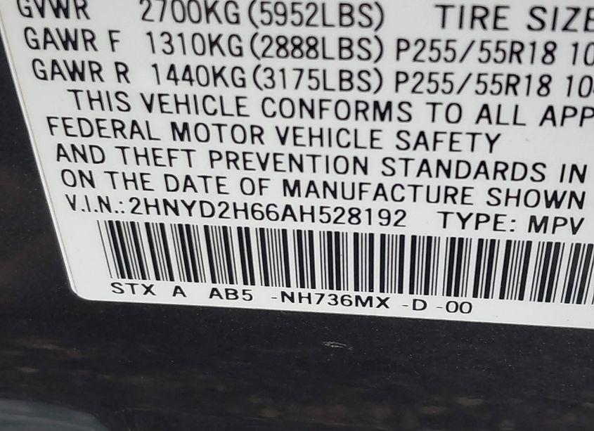 Photo 9 of 2010 Acura Mdx TECHNOLOGY PACKAGE (VIN 2HNYD2H66AH528192)