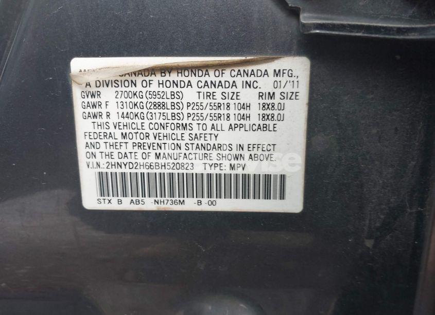 Photo 9 of 2011 Acura Mdx TECHNOLOGY PACKAGE (VIN 2HNYD2H66BH520823)