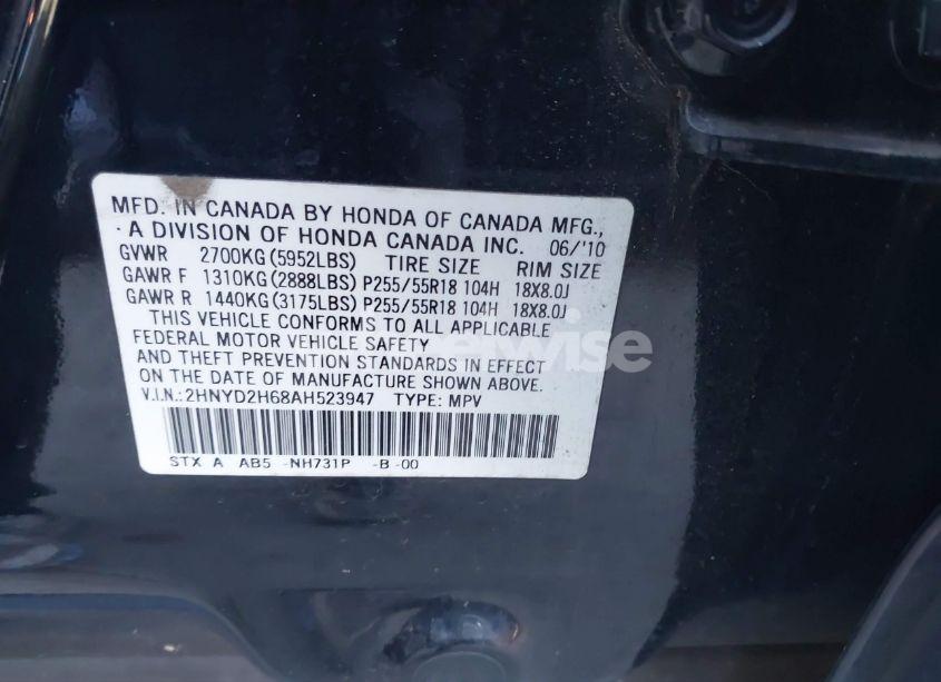 Photo 9 of 2010 Acura Mdx TECHNOLOGY PACKAGE (VIN 2HNYD2H68AH523947)
