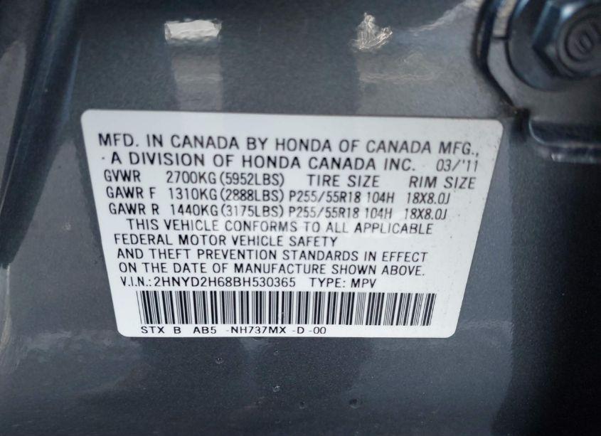 Photo 9 of 2011 Acura Mdx TECHNOLOGY PACKAGE (VIN 2HNYD2H68BH530365)