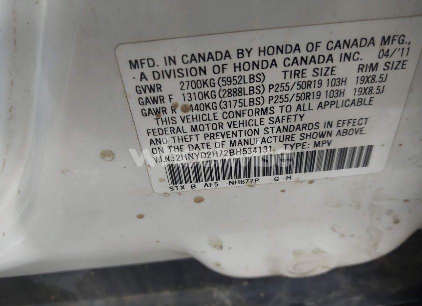 Photo 9 of 2011 Acura Mdx ADVANCE PACKAGE (VIN 2HNYD2H72BH534131)