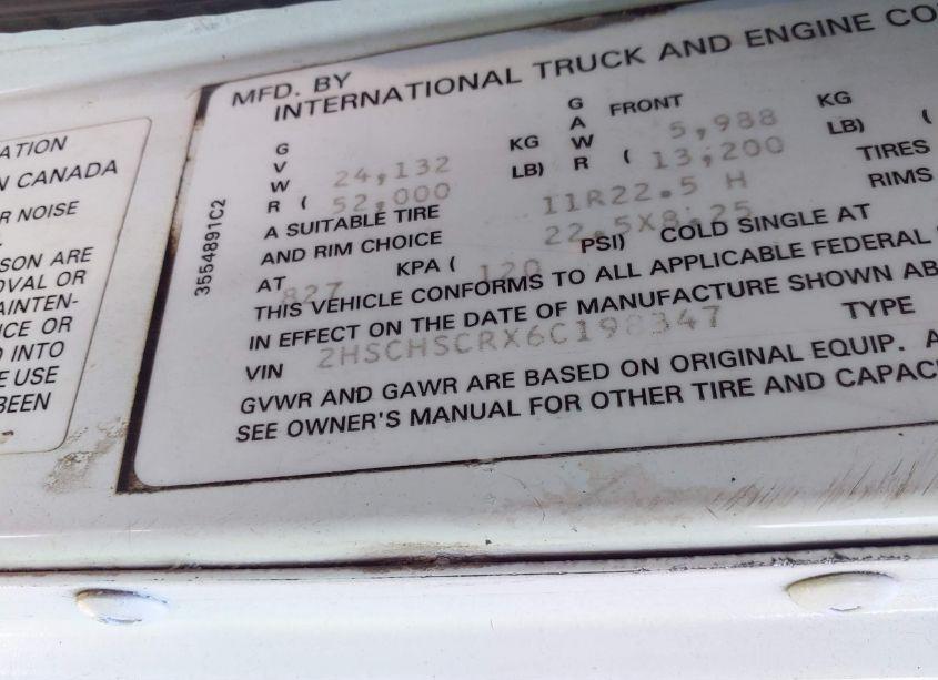 Photo 9 of 2006 International 9900 9900I (VIN 2HSCHSCRX6C198347)