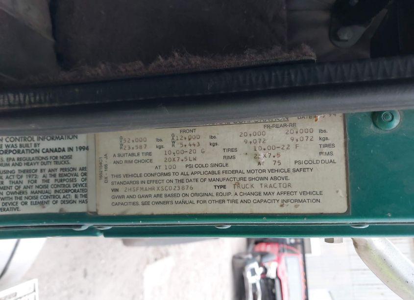 Photo 8 of 1995 International 9200 (VIN 2HSFMAHRXSC023876)