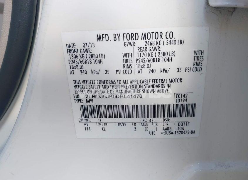 Photo 9 of 2013 Lincoln Mkx (VIN 2LMDJ6JK0DBL41470)