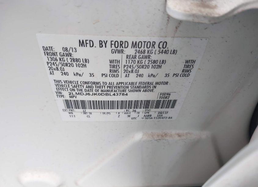 Photo 9 of 2013 Lincoln Mkx (VIN 2LMDJ6JK0DBL43784)