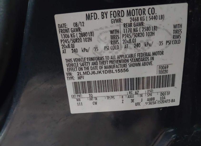 Photo 9 of 2013 Lincoln Mkx (VIN 2LMDJ6JK1DBL15556)