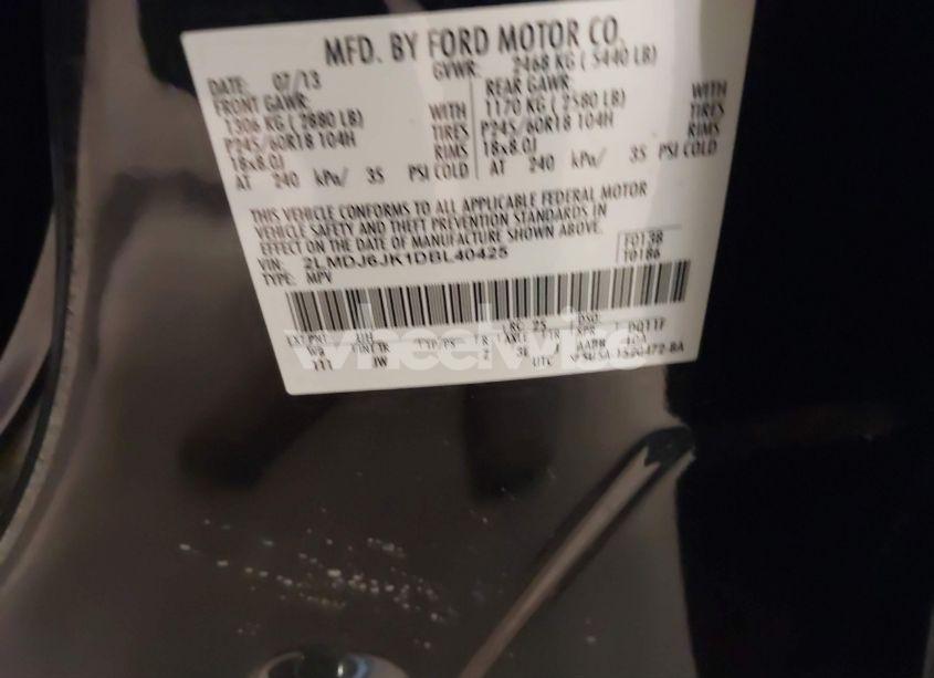 Photo 9 of 2013 Lincoln Mkx (VIN 2LMDJ6JK1DBL40425)