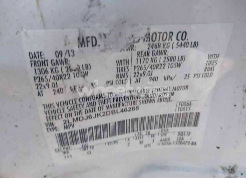 Photo 9 of 2013 Lincoln Mkx (VIN 2LMDJ6JK2DBL46265)