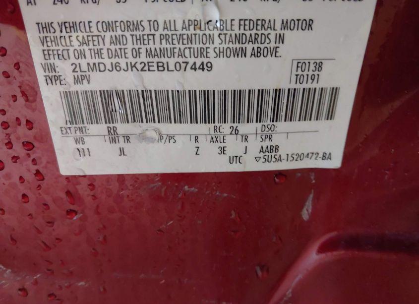 Photo 9 of 2014 Lincoln Mkx (VIN 2LMDJ6JK2EBL07449)