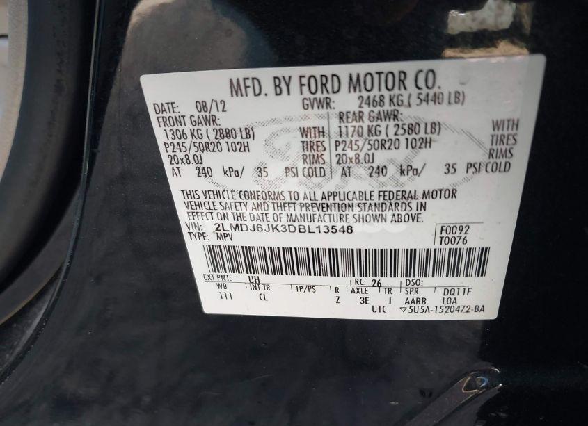 Photo 9 of 2013 Lincoln Mkx (VIN 2LMDJ6JK3DBL13548)