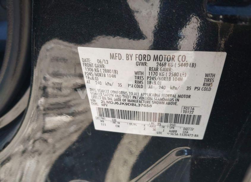 Photo 9 of 2013 Lincoln Mkx (VIN 2LMDJ6JK9DBL37658)