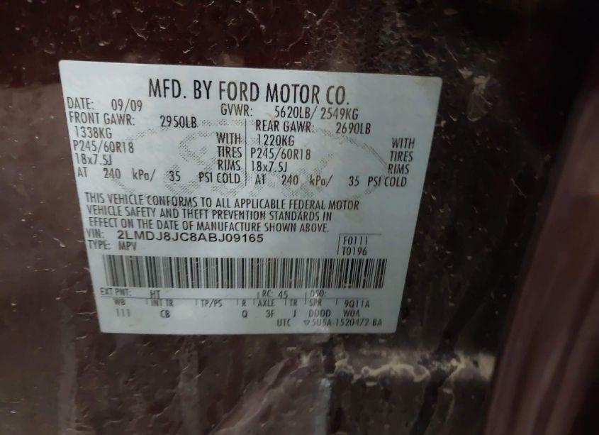 Photo 9 of 2010 Lincoln Mkx (VIN 2LMDJ8JC8ABJ09165)