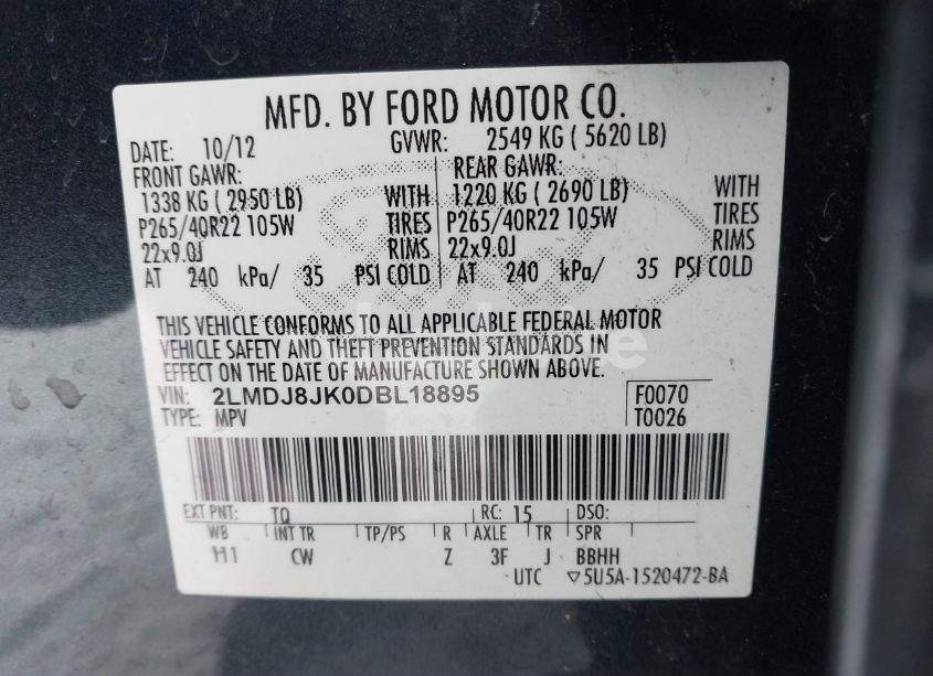 Photo 9 of 2013 Lincoln Mkx (VIN 2LMDJ8JK0DBL18895)