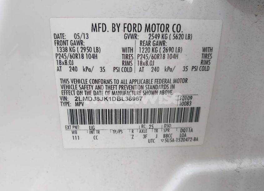 Photo 9 of 2013 Lincoln Mkx (VIN 2LMDJ8JK1DBL36967)