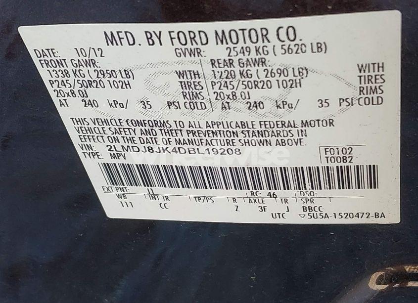 Photo 9 of 2013 Lincoln Mkx (VIN 2LMDJ8JK4DBL19208)