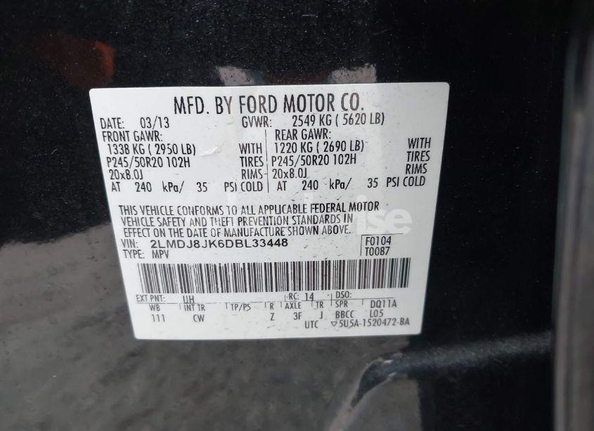 Photo 9 of 2013 Lincoln Mkx (VIN 2LMDJ8JK6DBL33448)