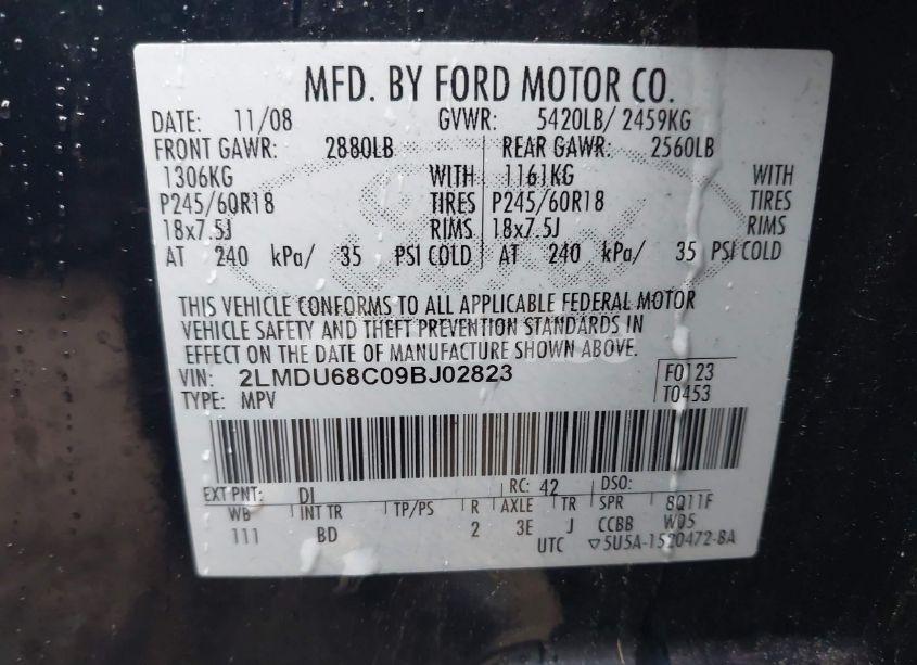 Photo 9 of 2009 Lincoln Mkx N/A (VIN 2LMDU68C09BJ02823)