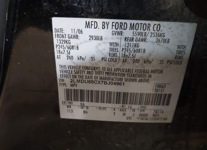 Photo 9 of 2007 Lincoln Mkx (VIN 2LMDU88CX7BJ04961)