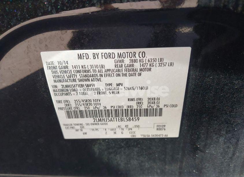 Photo 9 of 2014 Lincoln Mkt ECOBOOST (VIN 2LMHJ5AT1EBL58459)