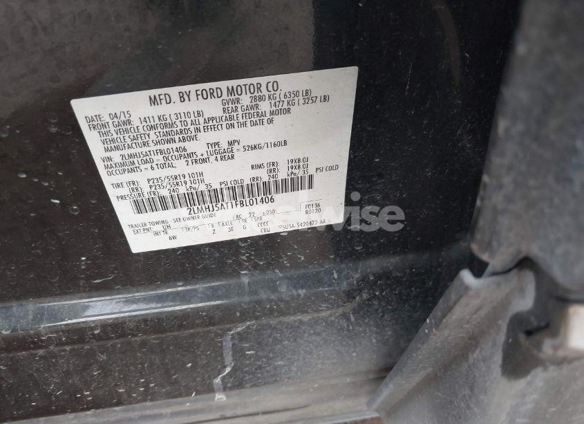 Photo 9 of 2015 Lincoln Mkt ECOBOOST (VIN 2LMHJ5AT1FBL01406)