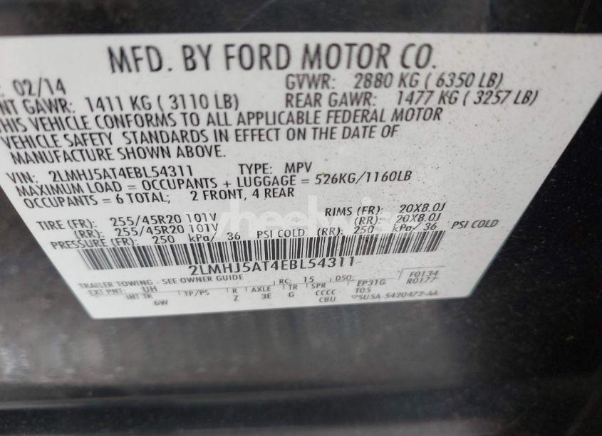 Photo 9 of 2014 Lincoln Mkt ECOBOOST (VIN 2LMHJ5AT4EBL54311)