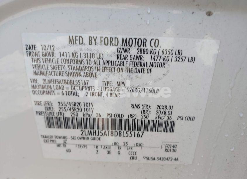 Photo 9 of 2013 Lincoln Mkt ECOBOOST (VIN 2LMHJ5AT8DBL55167)