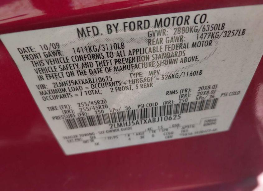 Photo 9 of 2010 Lincoln Mkt N/A (VIN 2LMHJ5ATXABJ10625)