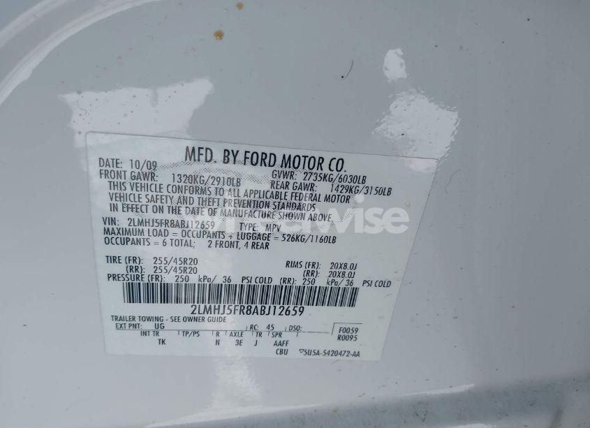 Photo 9 of 2010 Lincoln Mkt N/A (VIN 2LMHJ5FR8ABJ12659)