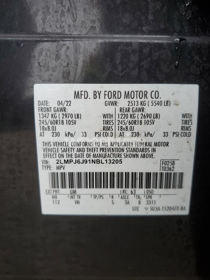 Photo 13 of 2022 LINCOLN NAUTILUS (VIN 2LMPJ6J91NBL13205)