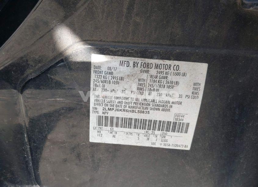 Photo 9 of 2017 Lincoln Mkx SELECT (VIN 2LMPJ6KR6HBL50835)