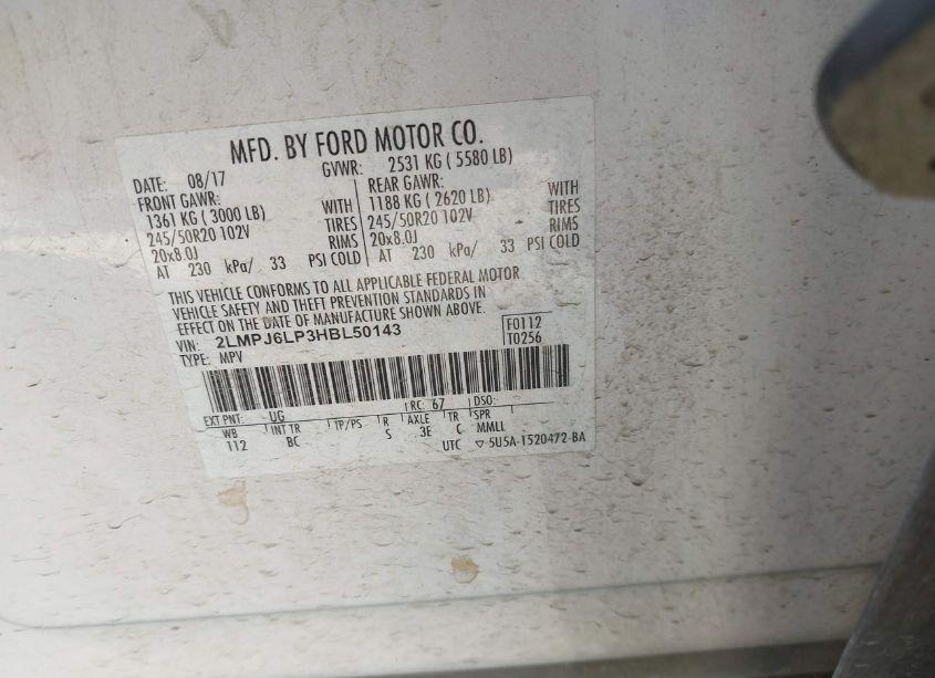 Photo 9 of 2017 Lincoln Mkx RESERVE (VIN 2LMPJ6LP3HBL50143)