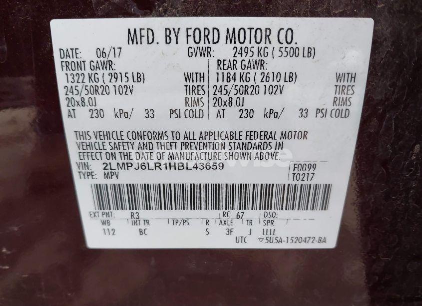 Photo 9 of 2017 Lincoln Mkx RESERVE (VIN 2LMPJ6LR1HBL43659)