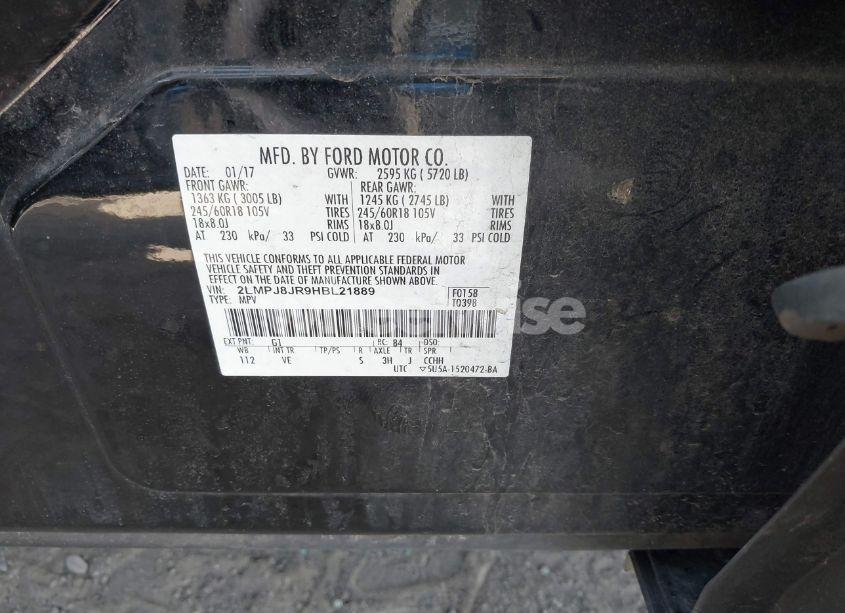 Photo 9 of 2017 Lincoln Mkx PREMIERE (VIN 2LMPJ8JR9HBL21889)