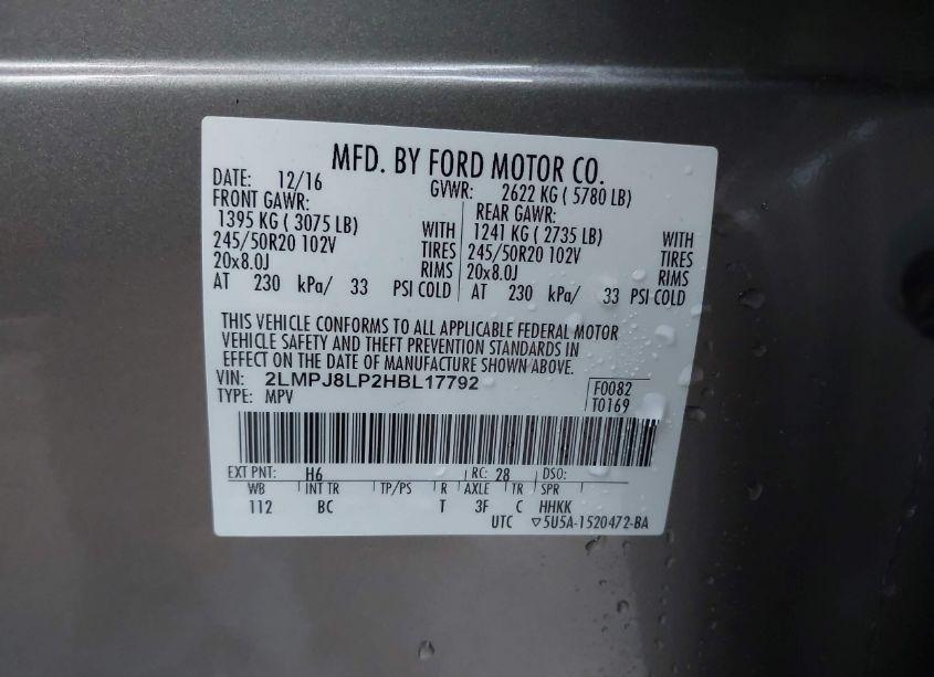 Photo 9 of 2017 Lincoln Mkx RESERVE (VIN 2LMPJ8LP2HBL17792)