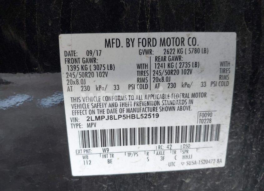 Photo 9 of 2017 Lincoln Mkx RESERVE (VIN 2LMPJ8LP5HBL52519)