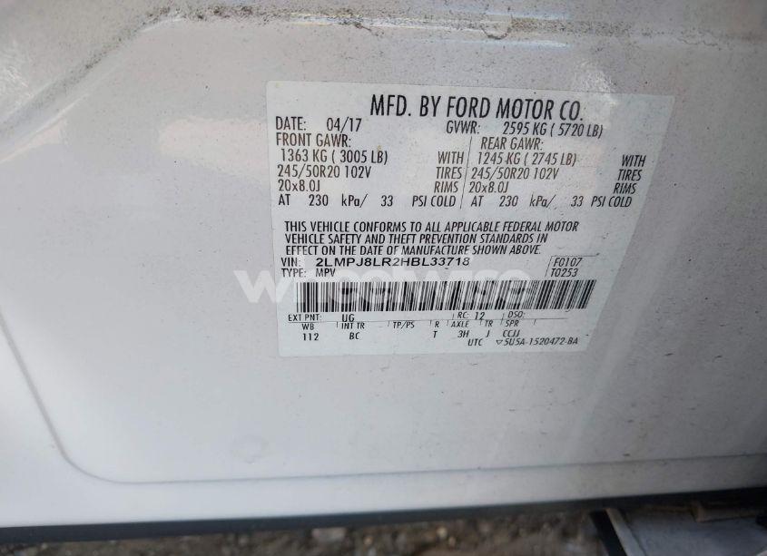 Photo 9 of 2017 Lincoln Mkx RESERVE (VIN 2LMPJ8LR2HBL33718)