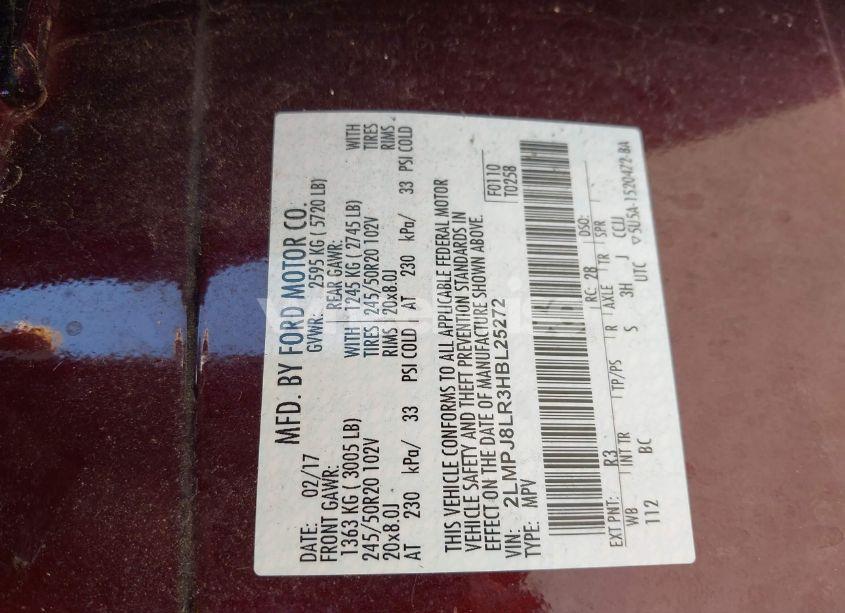 Photo 9 of 2017 Lincoln Mkx RESERVE (VIN 2LMPJ8LR3HBL25272)